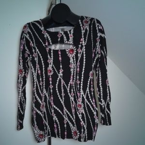 Cache Keyhole Sweater Size L